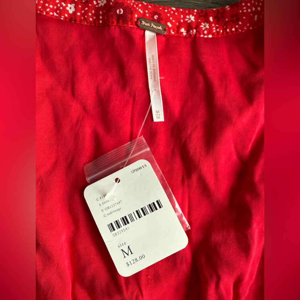 Free People Red Floral Dress - NWT; Size M - Picture 3 of 3